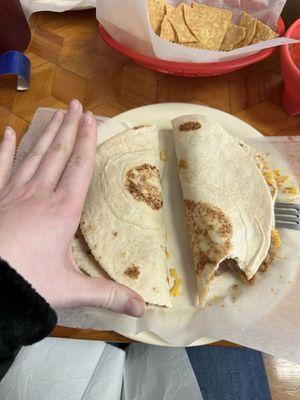 Carne Guisada Taco & a Bean & Cheese taco