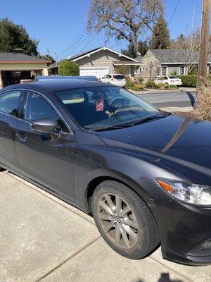 The car the repair guys arrived in.