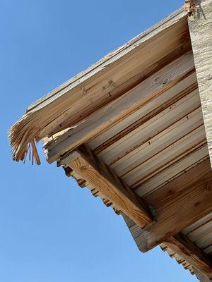 Damage to pole barn roof