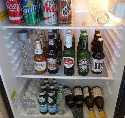 Well stocked fridge in the suite