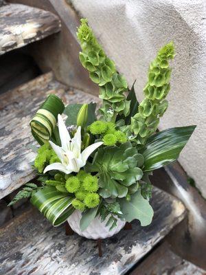 Fresh flowers and succulents. Something fun and unique.