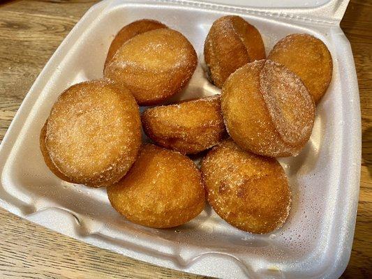 Donuts. I'm pretty sure these are deep fried canned biscuits tossed in sugar. They're good, though!