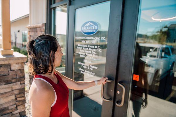 The entrance to Balanced Chiropractic in Helena Montana.