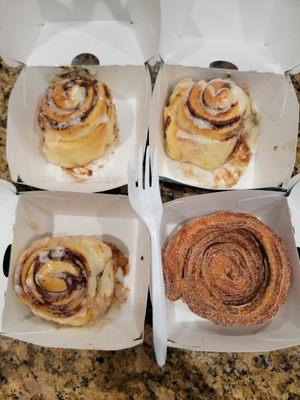 $19.39 total after tax. Med size cinnamon rolls (pass this next time) & churro wheel (2/18/22)