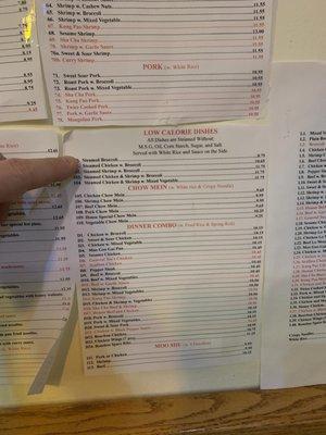 New prices - menu