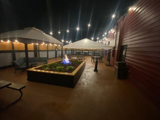 Patio open year round with fire pit