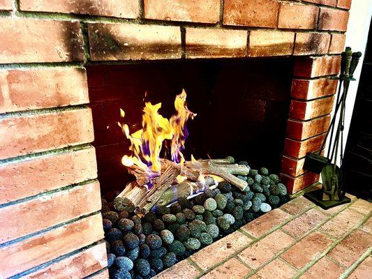 Natural gas wood burning converted to Natural gas insert kit with fire stones and driftwood 150 thousand BTUs