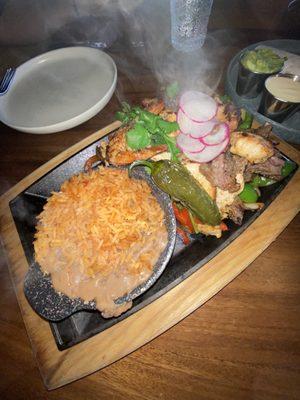 Fajitas House Platter (Combo: Beef, Shrip, Chicken)