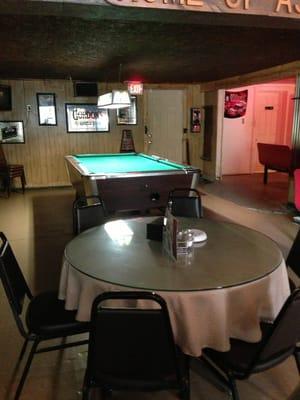 Pool table area