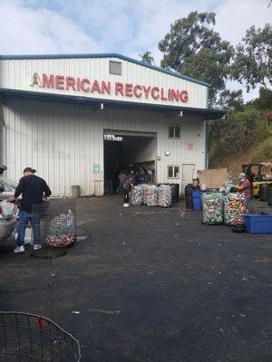 Parking lot for recycling