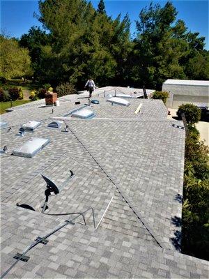 Skylights & Finished Shingles. Pasadena, CA