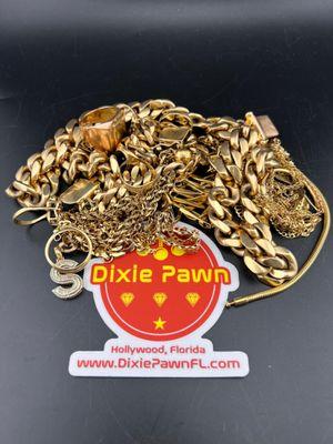 Turn your gold jewelry into cash at Dixie Pawn in Hollywood, Florida.