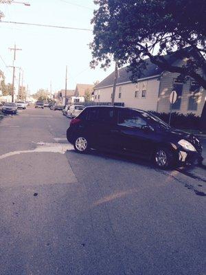 hit & run driver / s. alexander & d'hemcourt st. / july 27 / damaged front bumper & water spilling in front