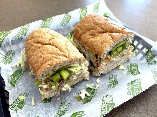 8" Chicken on Wheat (Standard Toppings with Cucumbers and Green Peppers)