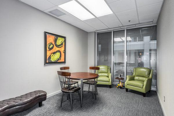 Our Green Room in the Lounge is a great place to work and relax.