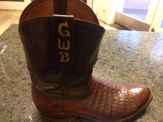 George W. Bush boots serviced