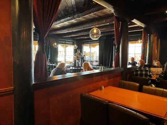 Dining room with performer