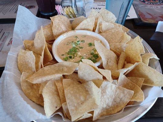 Queso fundido aka nacho cheese dip.