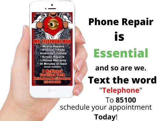 Text "Telephone" to 85100 to schedule repair!!