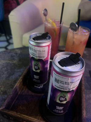 The cocktails and grape soda