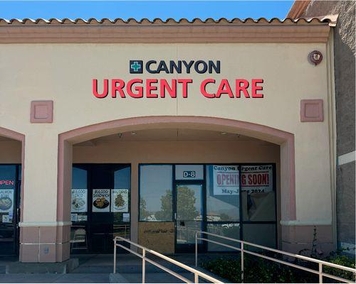 Canyon Urgent Care under construction. Physical Location open Nov 1, 2024. Telehealth Services available on website.