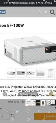 This is the projector I will have to take a lost on