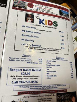 Kids menu 6/2022