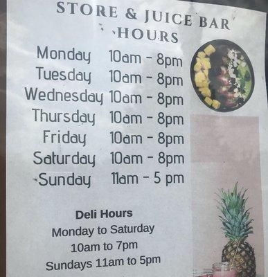 Store hours