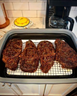 Ribeyes cut at 1.75 inch.