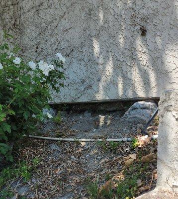 More erosion, undermining the supports for the patio walls.