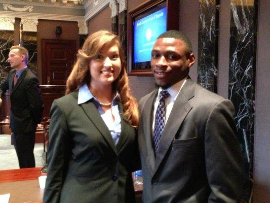 Personal Injury Attorney Brooke Eaves Wright at the SC Court of Appeals With Rashaad.