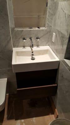 Wall hung sinks recently installed