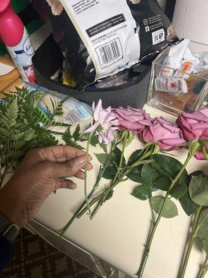 Flowers cut in all sizes, nothing at all uniform