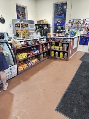 Inside counter with snacks