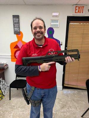 Demoing a Kel-Tec KS7 bullpup 12 gauge shotgun. Excellent for home defense and a ton of fun to shoot!