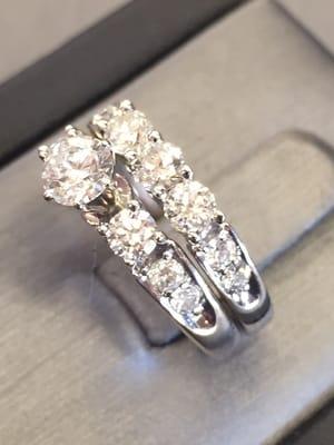 Diamond 14k White Gold Wedding Set