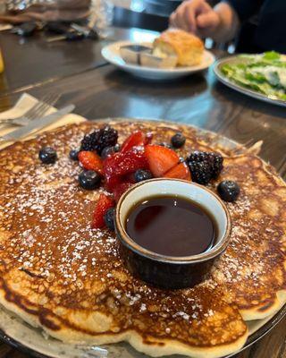 Pancakes with berries and fresh fruit. Delicious