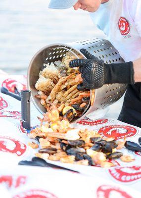 The perfect summertime supper- A Signature Seafood Boil.