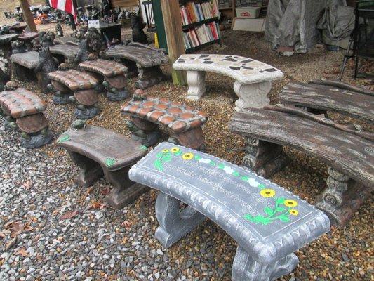 Locally made concrete benches!