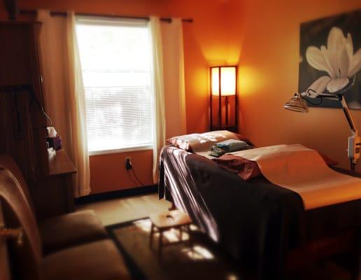 Peaceful, healing, restful treatment rooms complete with mood music to enjoy complete relaxation.