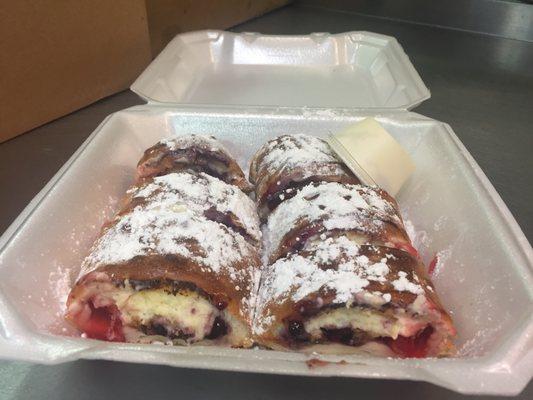 Made from scratch Strawberry &  Blueberry Cheesecake Stromboli