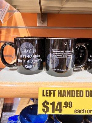 Left handed cup