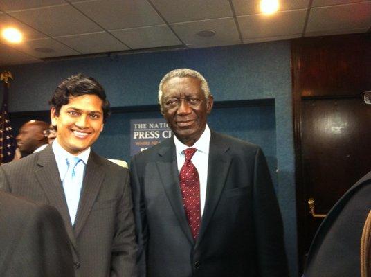 Niranjan Adhikari with former President of Ghana, Kufuor