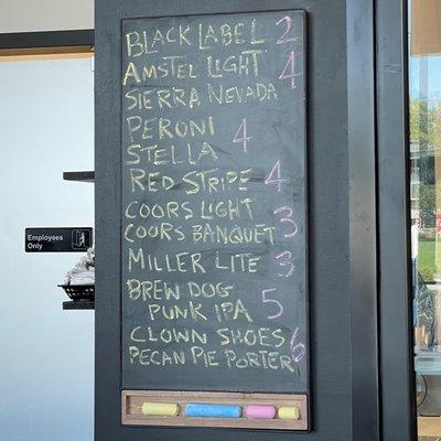 Beer menu (9/27/21)