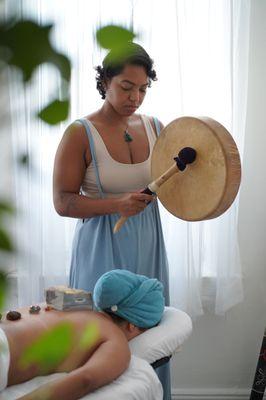 The shamanic drum often plays a sacred role in our sessions together, connecting us between the physical and spiritual world.