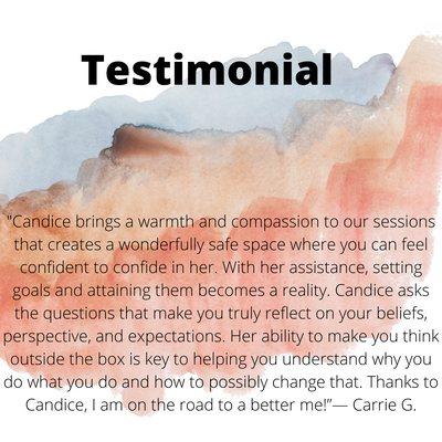 Testimonial from Carrie G.