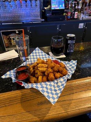 Shrimps w/TOTS!!!!! House Red wine