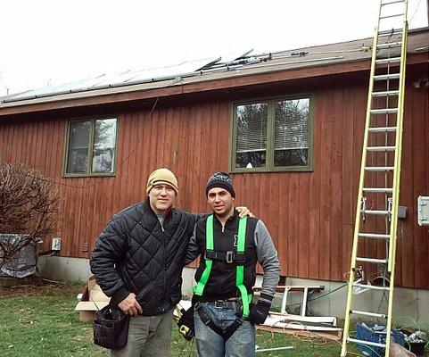 Working on the installation of 27 solar panels in Rehoboth MA 12/16 for Befreesolar