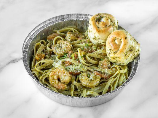 Fettuccine Shrimp Al Pesto