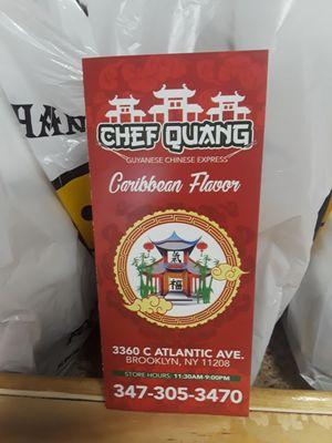 Takeout from Chef Quang Guyanese Chinese.